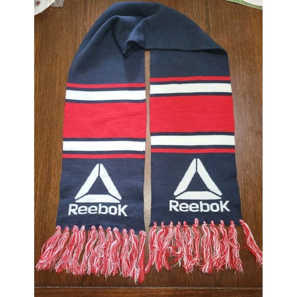 Reebok Other - Reebok Rally Scarf Navy Blue Red White Fringe Winter Knit Sports Style RBW123WM